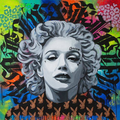 You should see me in the crown (Marilyn Monroe) van Monika Mrowiec, Schilderij te koop op Singulart