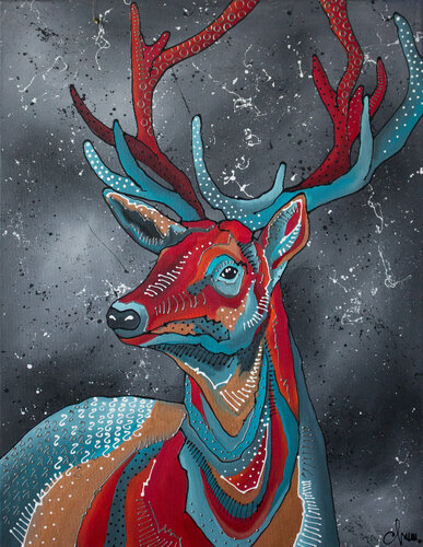 The Horned Thinker van Monika Mrowiec, Schilderij te koop op Singulart