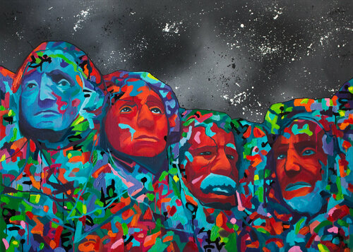 Rushmore pixels van Monika Mrowiec, Schilderij te koop op Singulart