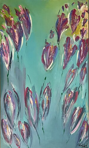 “Il ballo con i tulipani” van Liliana Lo Verde, Schilderij te koop op Singulart
