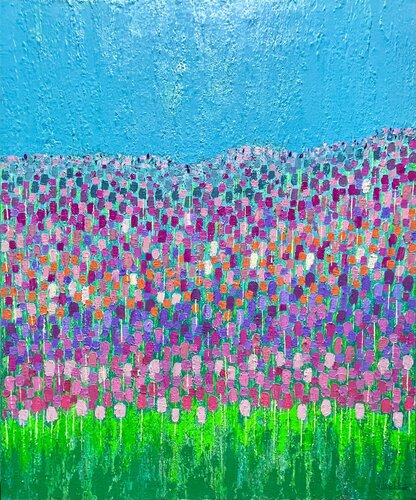 “ Il Canto dei Tulipani “ di Liliana Lo Verde, Pittura in vendita su Singulart