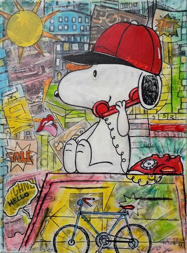 Snoopy is calling de Manuela Reitz, Pintura a la venta en Singulart