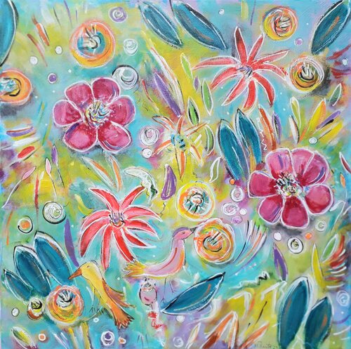 Blumenparadies von Manuela Reitz, Malerei kaufen auf Singulart