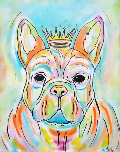 Princess Bulldog van Manuela Reitz, Schilderij te koop op Singulart