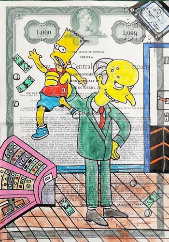 Bart Simpson und Mister Burns de Manuela Reitz, Pintura a la venta en Singulart