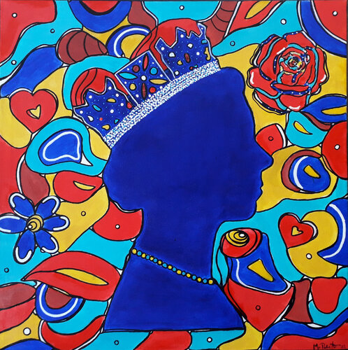 The Queen Elizabeth II van Manuela Reitz, Schilderij te koop op Singulart