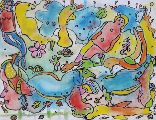 Von Menschen und Tieren von Manuela Reitz, Malerei kaufen auf Singulart