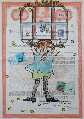 Pippi Langstrumpf / Pippi Långstrump van Manuela Reitz, Schilderij te koop op Singulart