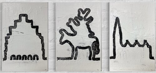 Grundlinie Bremen 1 (set of 3) by Grit Peters, Painting for Sale on Singulart