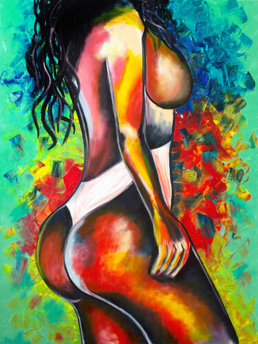 Fiery Figure Portrait by Tetiana Surshko, Painting for Sale on Singulart