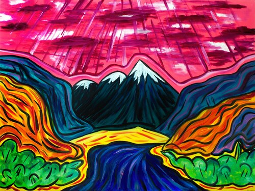 Abstract Colorful Mountains Tetiana Surshko