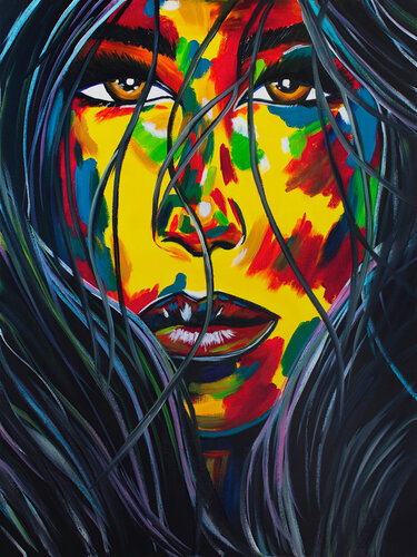 Abstract Colorful Portrait by Tetiana Surshko, Painting for Sale on Singulart
