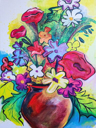 Bright Wildflowers van Tetiana Surshko, Schilderij te koop op Singulart