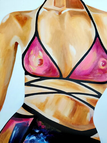 Pink Bikini Oil von Tetiana Surshko, Malerei kaufen auf Singulart