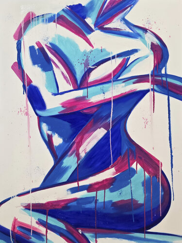 Abstract Blue Nude de Tetiana Surshko, Pintura a la venta en Singulart