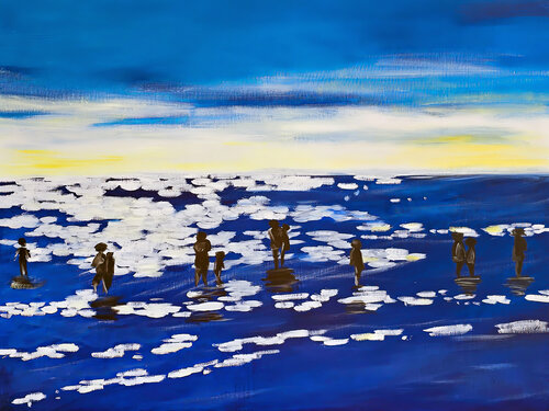 Blue Sea Silhouettes van Tetiana Surshko, Schilderij te koop op Singulart