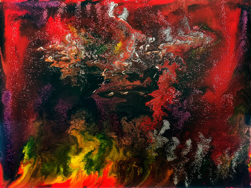 Galactic Crimson Odyssey van Tetiana Surshko, Schilderij te koop op Singulart