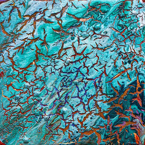 Turquoise Copper Fissure van Tetiana Surshko, Schilderij te koop op Singulart