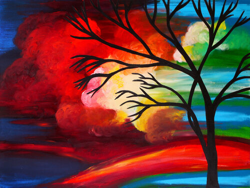 Vivid Elemental Silhouette von Tetiana Surshko, Malerei kaufen auf Singulart