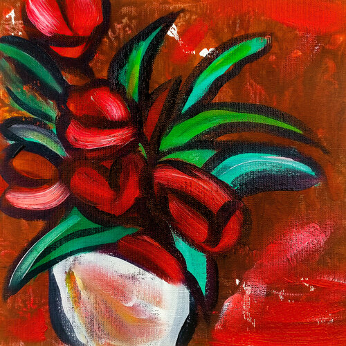 Red Tulips Warmth van Tetiana Surshko, Schilderij te koop op Singulart