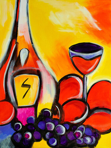 Golden Wine Hour di Tetiana Surshko, Pittura in vendita su Singulart