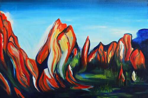 Red Rock Canyon di Tetiana Surshko, Pittura in vendita su Singulart