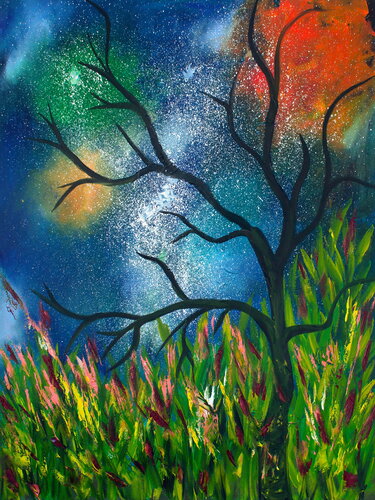 Starlit Bloom par Tetiana Surshko, Peinture en vente sur Singulart