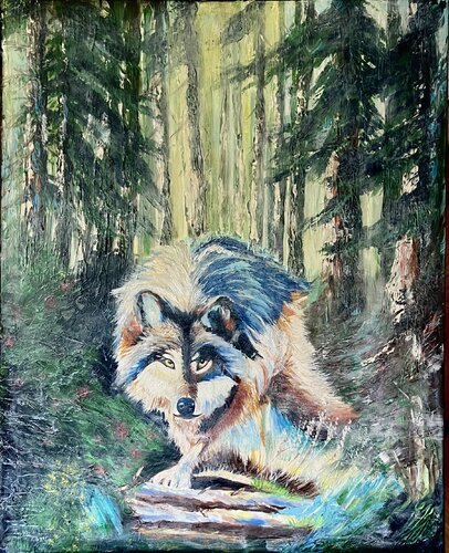 Canis Lupus - Herz des Waldes by Beatrice Nunold, Painting for Sale on Singulart