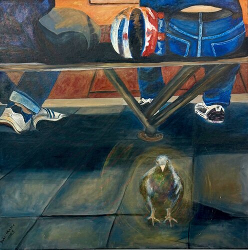 Colomba livia forma urbana II, aus der Serie:  Urban Heroes di Beatrice Nunold, Pittura in vendita su Singulart