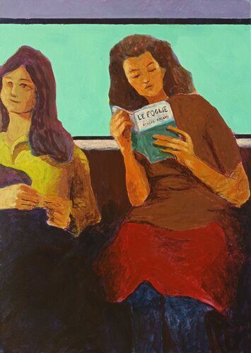 Amiche sul bus van Luigi Iona, Schilderij te koop op Singulart