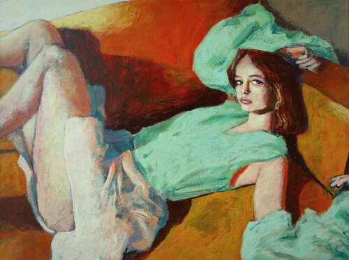 Donna sul divano Luigi Iona