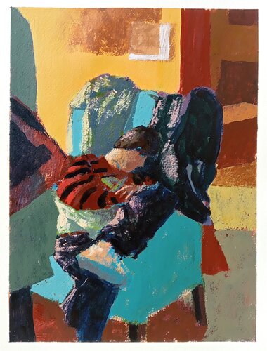 Dormire sulla poltrona von Luigi Iona, Malerei kaufen auf Singulart