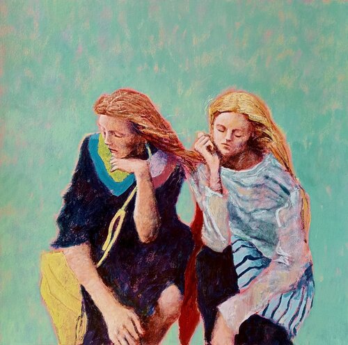 Sorelle in vacanza di Luigi Iona, Pittura in vendita su Singulart