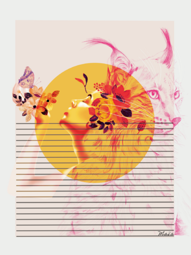 Le Lynx par Émelyne Chevalier--Seure, Digital en vente sur Singulart