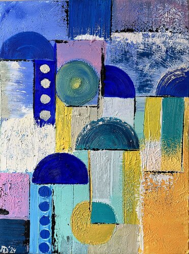 Sehnsucht Griechenland I  -  Longing for Greece I van Nicole Adolph, Schilderij te koop op Singulart