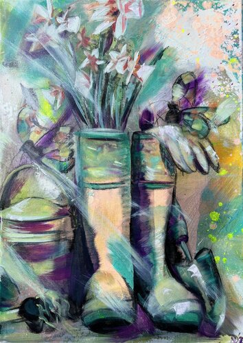 Im Garten II - Serie Zartes aus Öl van Nicole Adolph, Schilderij te koop op Singulart