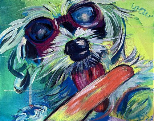 Ice, Ice Baby - Dog de Nicole Adolph, Pintura a la venta en Singulart