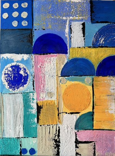 Sehnsucht Griechenland II  -  Longing for Greece I van Nicole Adolph, Schilderij te koop op Singulart