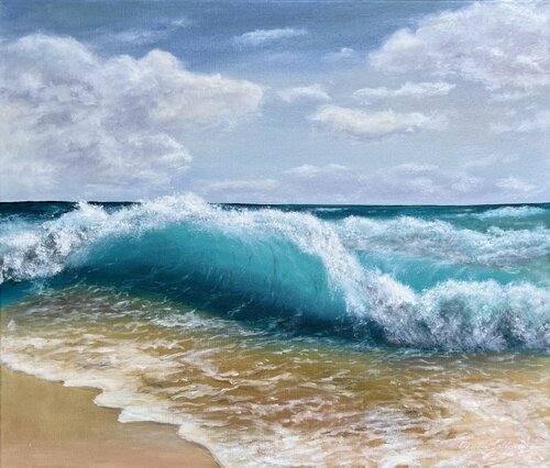 Mediterranean Waves van Oksana Salminen, Schilderij te koop op Singulart