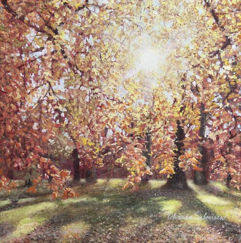 Sunlit Autumn Forest von Oksana Salminen, Malerei kaufen auf Singulart