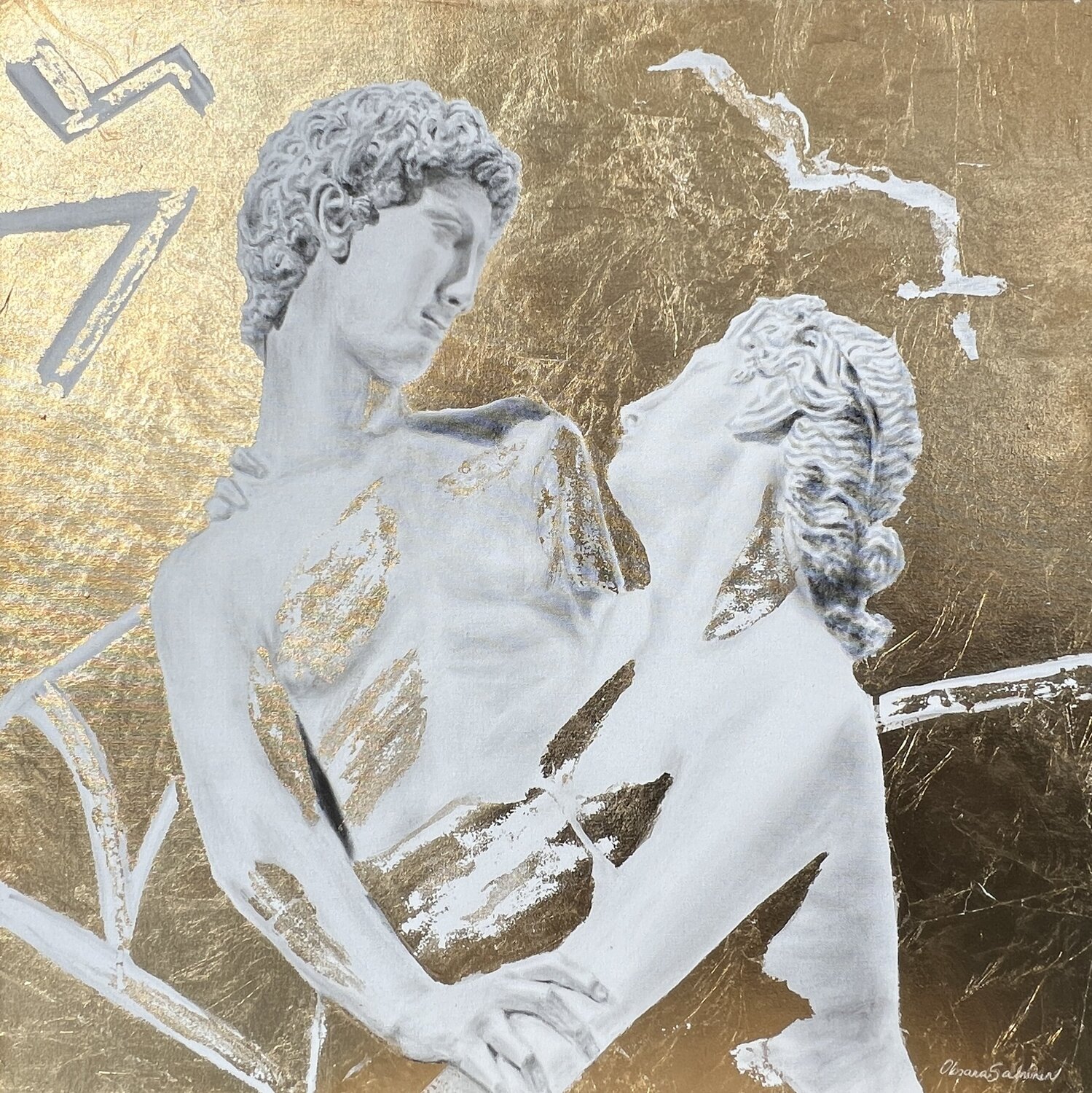 Venus and Adonis (Cristoforo Stati) Oksana Salminen Originalgemälde zu verkaufen