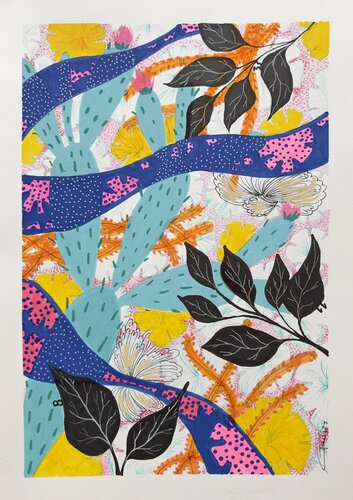 Jardín 8,11,33. de Paula Tejedor, Dibujo a la venta en Singulart