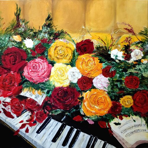 Play under roses de Diana Captari, Pintura a la venta en Singulart