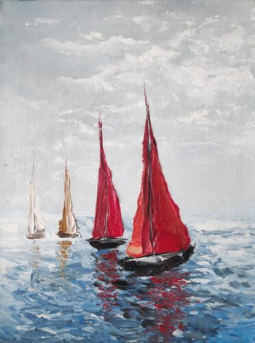 Red sails von Diana Captari, Malerei kaufen auf Singulart