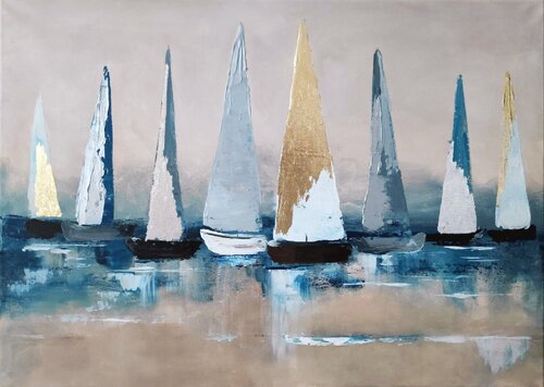 Silver boats de Diana Captari, Pintura a la venta en Singulart