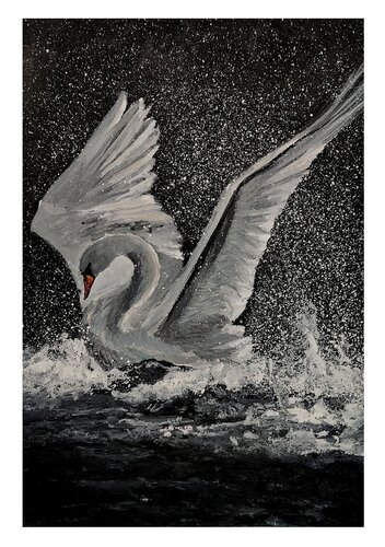 Elegant swan by Diana Captari, Painting for Sale on Singulart