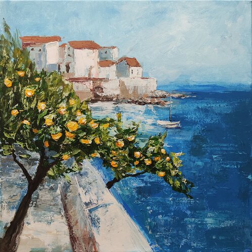 Coastal view van Diana Captari, Schilderij te koop op Singulart
