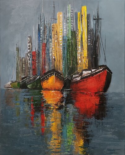 Harbor of Reflections de Diana Captari, Pintura a la venta en Singulart