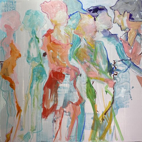 CONVERSATION DE FEMMES von francoise leblanc, Malerei kaufen auf Singulart