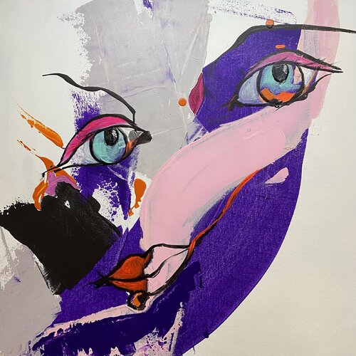 FEMME AU REGARD INQUISITEUR van francoise leblanc, Schilderij te koop op Singulart